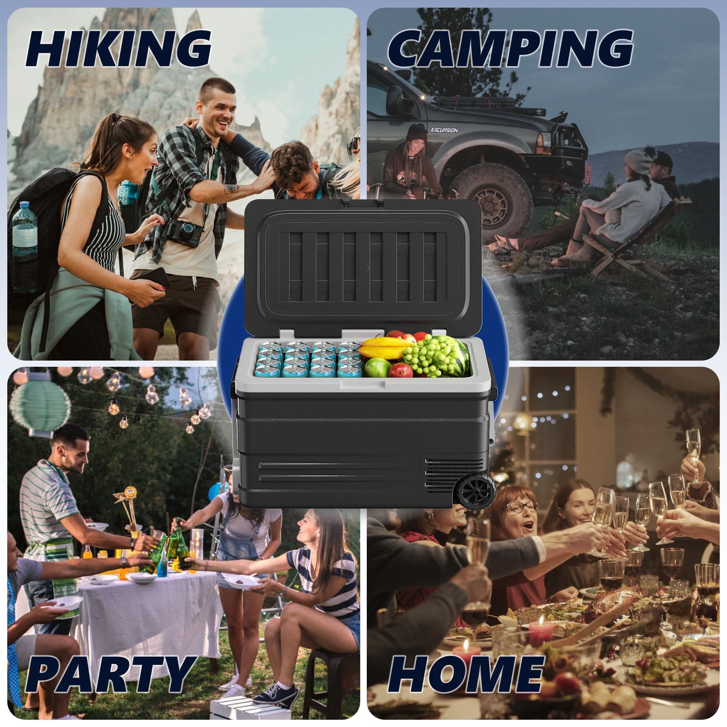 ICYGLEE 75L Portable Car Refrigerator Compressor Fridge Freezer Cooler Ice Box Keep Cool for Camping Fishing Trip Truck Boating