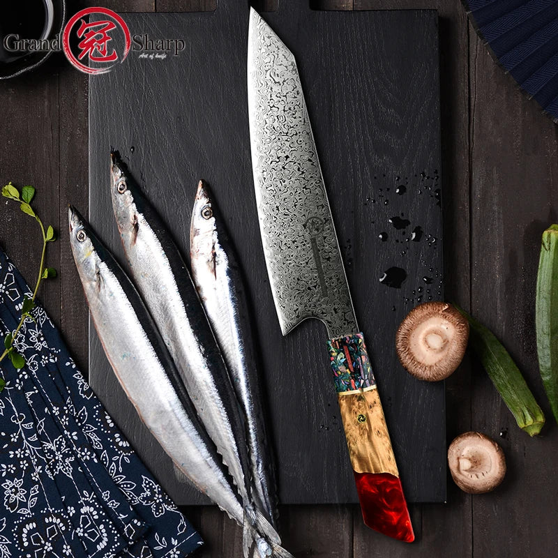 Grandsharp  Chef's Knife 67 Layers vg10 Japanese Damascus Kitchen Knife Kitchen Stainless Steel Tools Gyuto Utility Kiritsuke