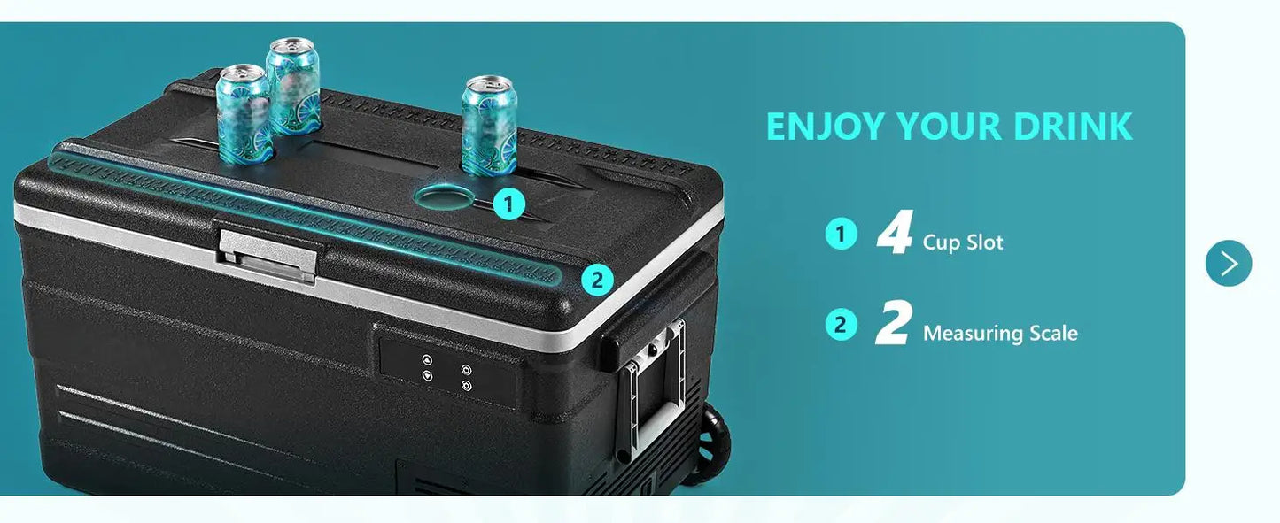 ICYGLEE 75L Portable Car Refrigerator Compressor Fridge Freezer Cooler Ice Box Keep Cool for Camping Fishing Trip Truck Boating