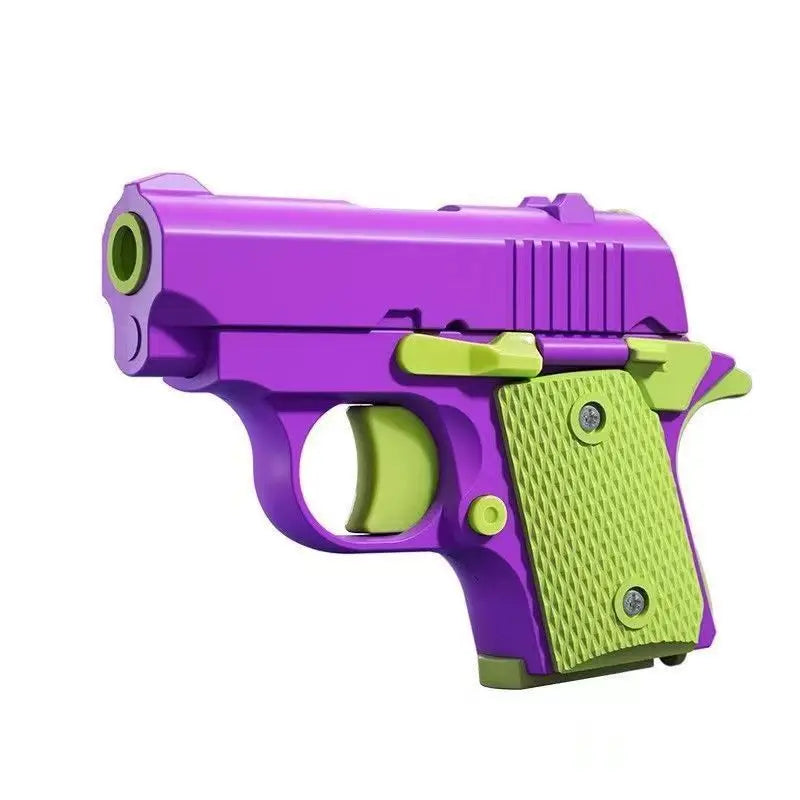 Stress Relief Pistol Toy Plastic Mini Gun Manual Burst Pistol 3D Printed Gravity Fidget Gun Stress Relief Toy Christmas Gift