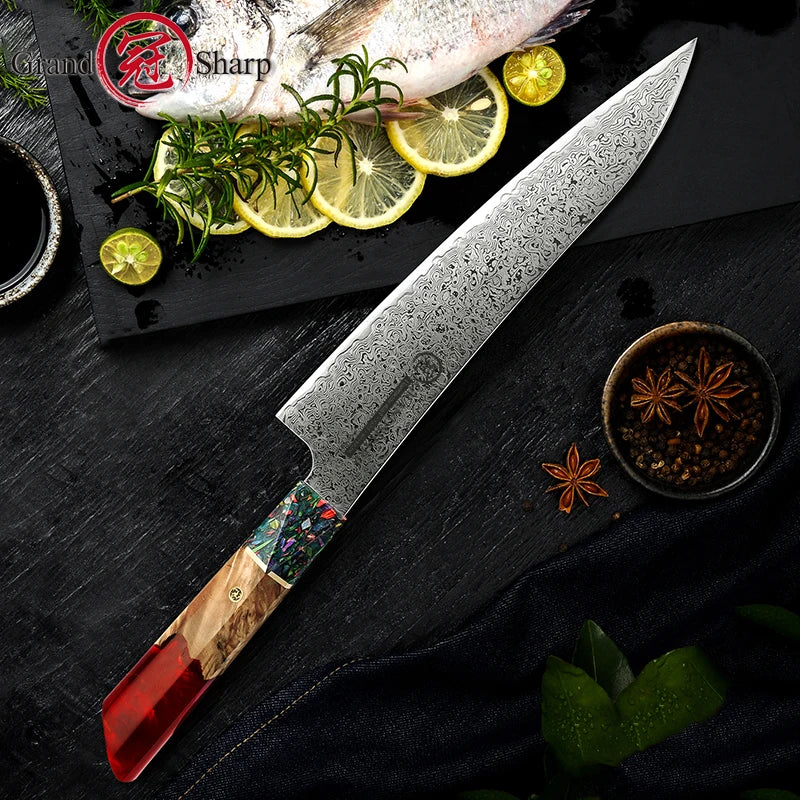 Grandsharp  Chef's Knife 67 Layers vg10 Japanese Damascus Kitchen Knife Kitchen Stainless Steel Tools Gyuto Utility Kiritsuke