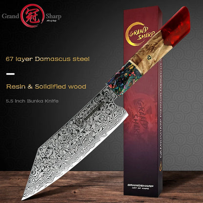 Chef Knife Japanese Damascus 10CR15COM Stainless Steel Fish Meat Vegetables Kitchen Cooking Tool Professional Butcher Knives Red