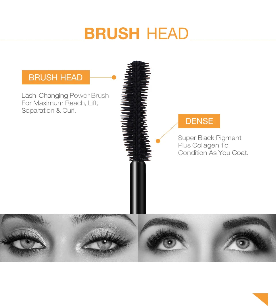 O.TWO.O 3D Mascara Lengthening Black Lash Eyelash Extension Eye Lashes Brush Beauty Makeup Long-wearing Gold Color Mascara