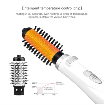 Rotational Professinal Hair Dryer Comb Straightening Brush 2 in 1 Salon Blower Multifunctional Styling Tools Straight and Curler