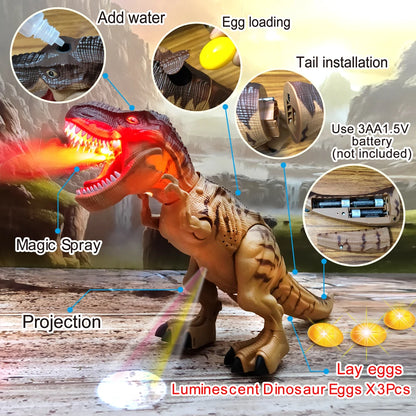 Electric Toy Large Size Walking Spray Lay Eggs Dinosaur Robot With Light Sound Mechanical Dinosaurs Model Toys