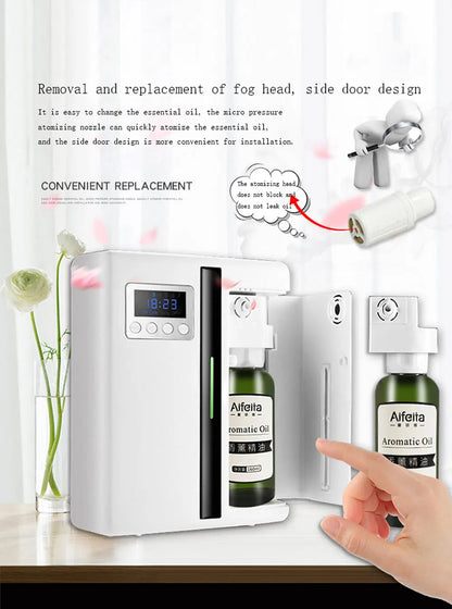 Room Fragrance Diffuser Wall Mounted Hotel Air Freshener Bluetooth Essential Oils Diffuser Built-in Fan Electric Smell For Home