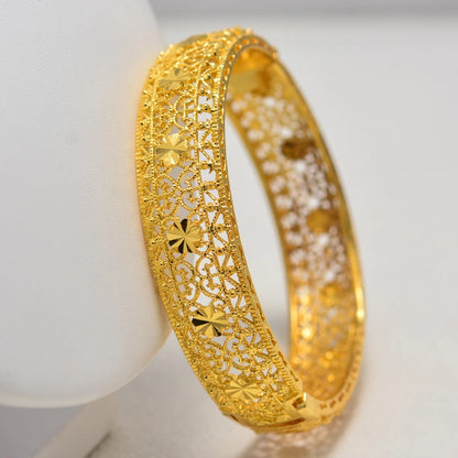 Wando Gold Color Women Bangle Ethiopia Dubai Arab Bangles for Women Ethiopian Bracelets Wedding Jewelry African Gifts