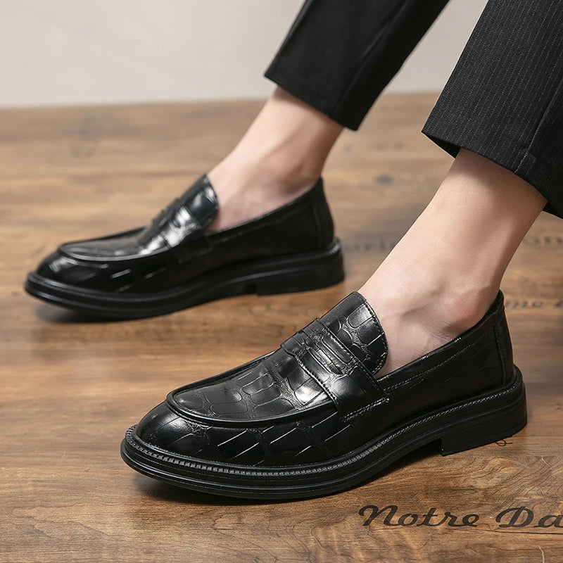 Business Formal  Leather Shoes Mens Fashion Casual Dress Shoes Classic Italian Formal Oxford Shoes for Men Elegantes Gents Shoes