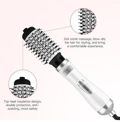 Rotational Professinal Hair Dryer Comb Straightening Brush 2 in 1 Salon Blower Multifunctional Styling Tools Straight and Curler