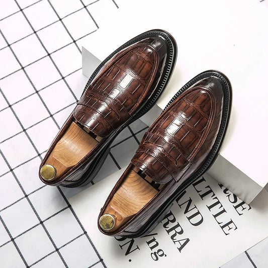 Business Formal  Leather Shoes Mens Fashion Casual Dress Shoes Classic Italian Formal Oxford Shoes for Men Elegantes Gents Shoes