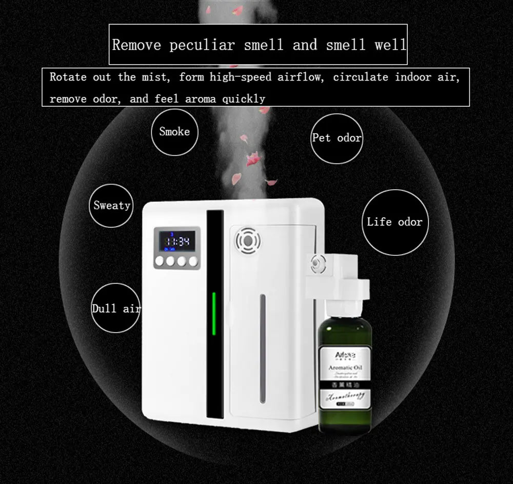 Room Fragrance Diffuser Wall Mounted Hotel Air Freshener Bluetooth Essential Oils Diffuser Built-in Fan Electric Smell For Home