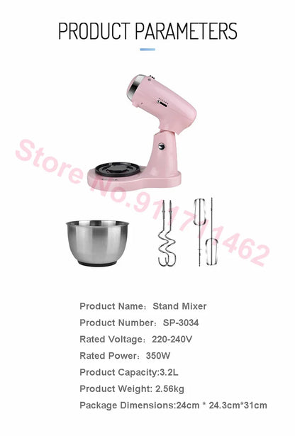 Chef Machine 5 Speed Stand Mixer Kitchen Aid Food Blender Cream Whisk Cake Dough Mixers Food Processor