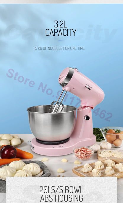 Chef Machine 5 Speed Stand Mixer Kitchen Aid Food Blender Cream Whisk Cake Dough Mixers Food Processor