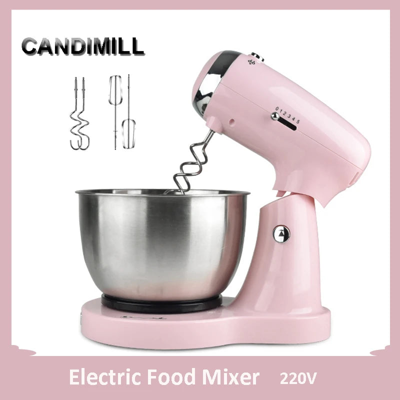 CANDIMILL 350W 3.2L Stand Mixer Household Multifunctional Food Mixer Cream Egg Whisk Cake Dough Kneader Bread Maker