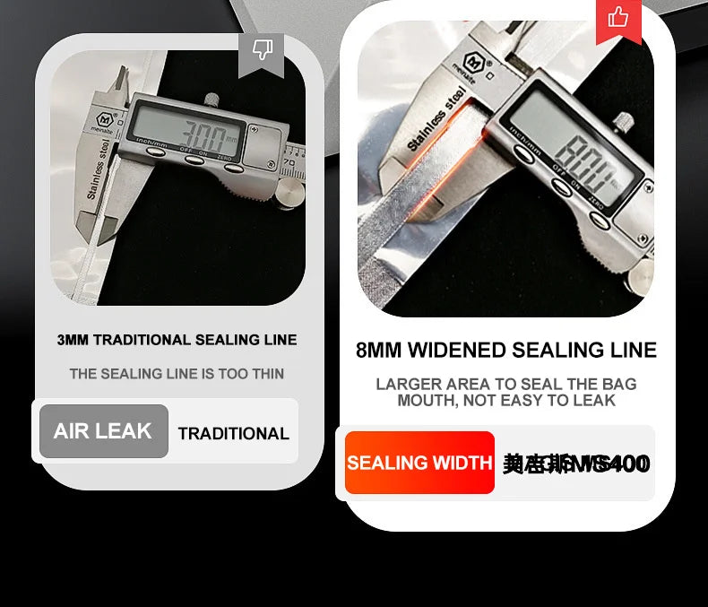 MAGIC SEAL MS400 Food Vacuum Sealer Machine Best Vacuum Sealer Packaging Machine Plastic Bag Sealer Common To All Bags