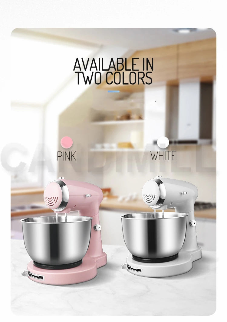 CANDIMILL 350W 3.2L Stand Mixer Household Multifunctional Food Mixer Cream Egg Whisk Cake Dough Kneader Bread Maker