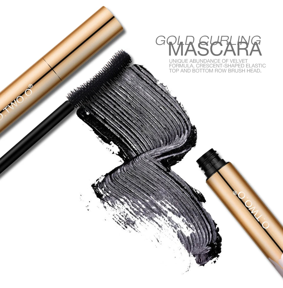 O.TWO.O 3D Mascara Lengthening Black Lash Eyelash Extension Eye Lashes Brush Beauty Makeup Long-wearing Gold Color Mascara