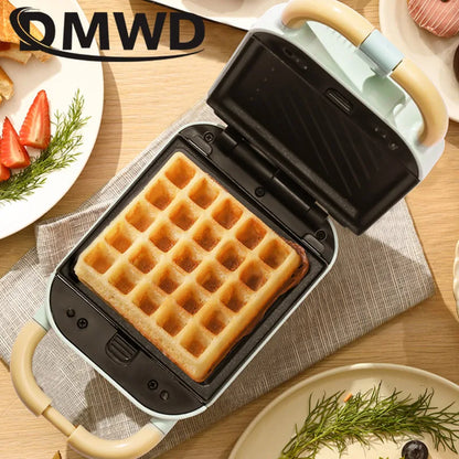 DMWD Multi-Function Breakfast Maker Electric Sandwich Machine  Waffle Donuts  Octopus Balls Taiyaki Light Food Machine 5 Plates