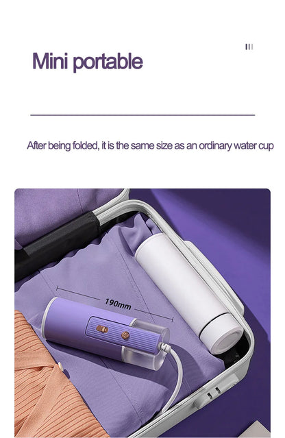 Portable Handheld Steam Iron Foldable Garment Steamer Hanging Ironing Home Travel Clothes Ironing Machine with Hair Ball Brush