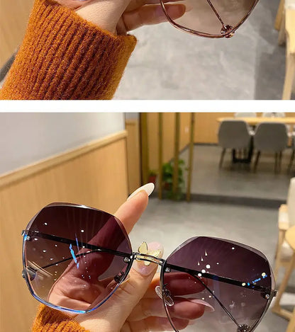 Brand Design 2024 Fashion New Polygonal Metal Sunglasses Retro Ladies Glasses Classic Trend Luxury Driving Travel Eyewear