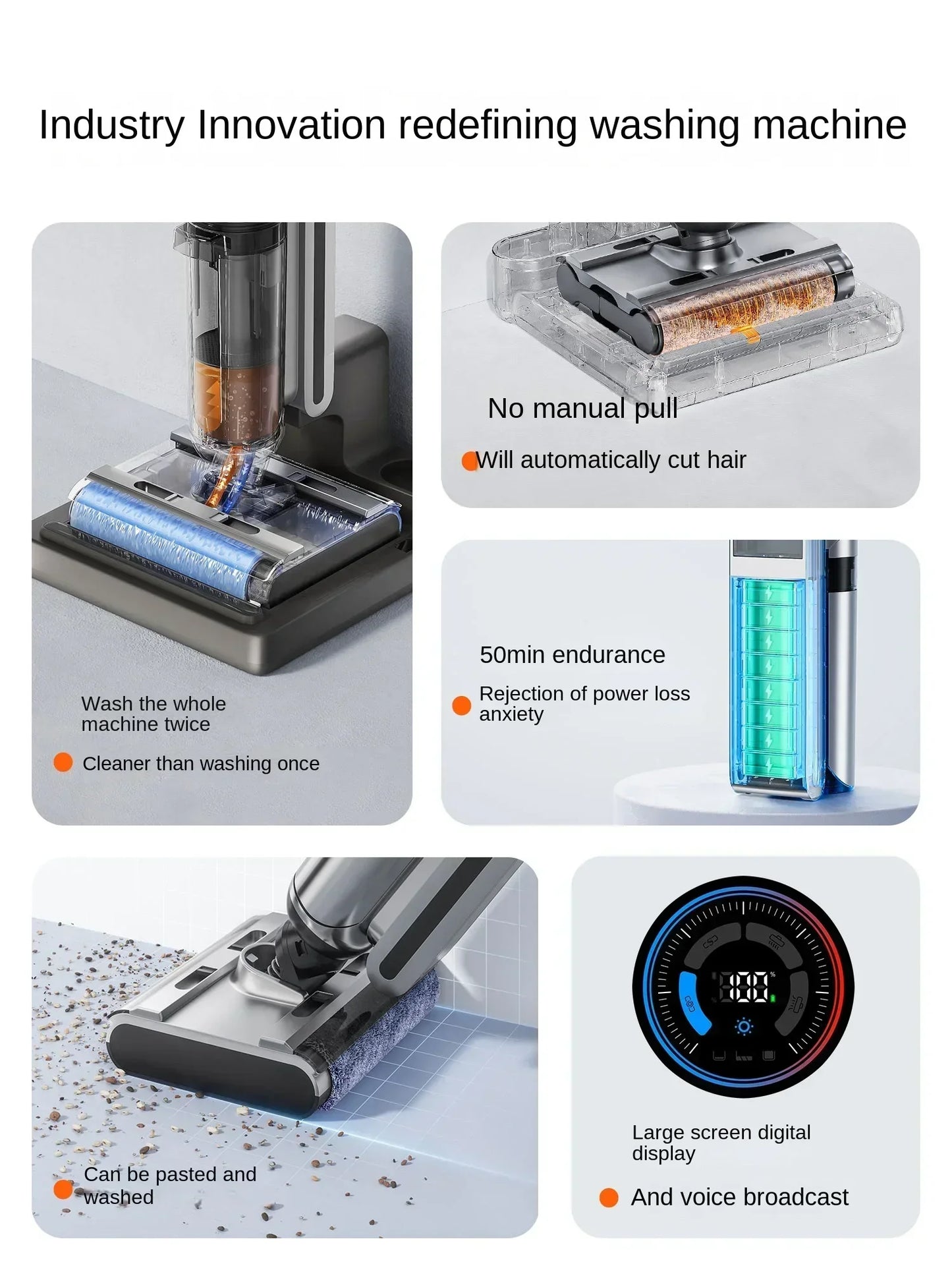 UWANT X200 Double Roller Brush Hot Water Floor Washer Welt Washing Drag Suction Drying Household Appliances  Electric Mop