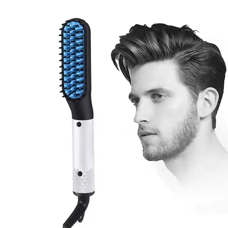 Hot Selling Multifunctional Men'S Beard Straightener Portable 2-In-1 Hair Straightener Brush Salon Men'S Styling Tool