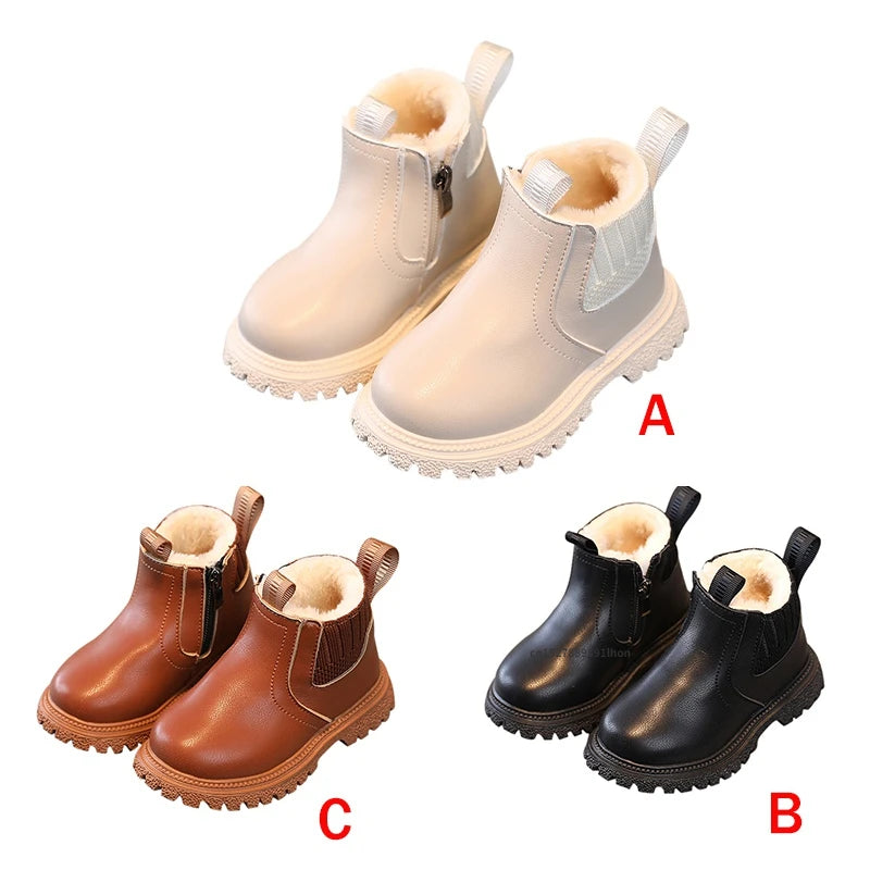 Autumn Winter Baby Kids Short Boots Super Warm Boys Girls Shoes Pu Leather Children Boots Fashion Toddler Boots Kids Snow Shoes