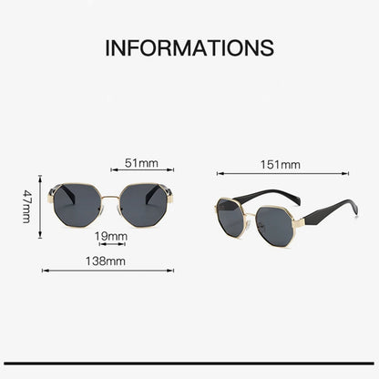 New Retro Sunglasses Women Fashion Polygonal Metal Frame Sunglasses Men Luxury Brand Designer Decorative Sun Glasses Uv400