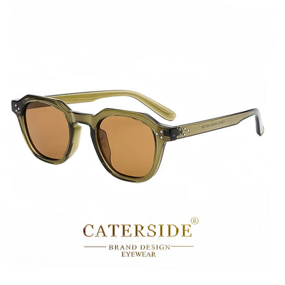 CATERSIDE Retro Polarized Sunglasses Men Ultralight TR90 Frame Polygon Women Sun Glasses Outdoor High Quality Travel  Eyewear