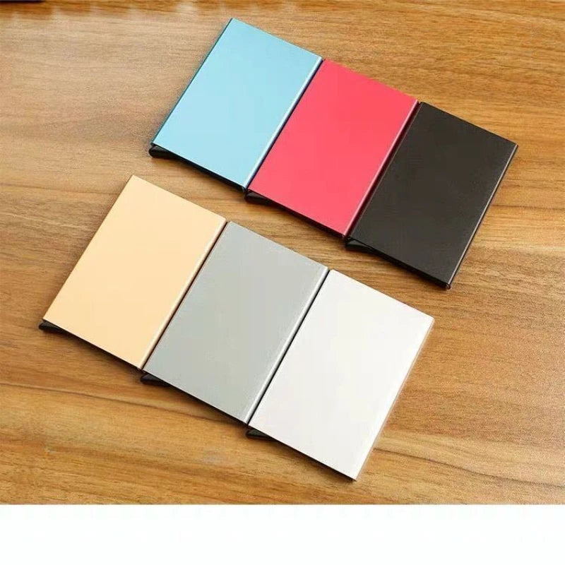 Anti-theft ID Credit Card Holder Porte Carte Thin Aluminium Metal Wallets Pocket Case Bank Women Men Credit Card Box tarjetero