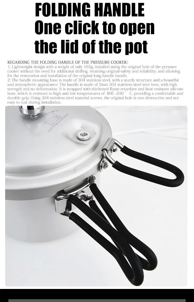 Portable Folding Handle Pressure Cooker 2.2L/3.2L/4.5L Suitable For Outdoor Camping Hiking Climbing High Altitude Fast Cooking