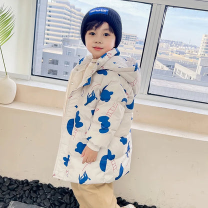 New Girls Boys Down Jacket Winter Coats Children Clothes Hooded Windbreaker Coat For Kids 2-7 Years Cotton Warm Outerwear