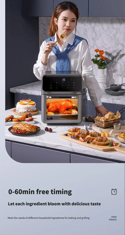 Visual Air Fryer Oven Microwave Oven Machine 110V Household Large Capacity Intelligent Automatic Electric Fryer Freidora De Aire