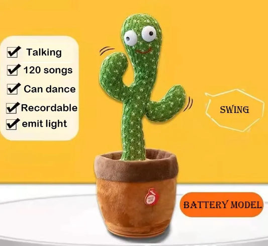 Dancing Cactus Repeat Talking Toy Electronic Plush Toys Can Sing Record Lighten USB Early Education Funny Gift Interactive Bled