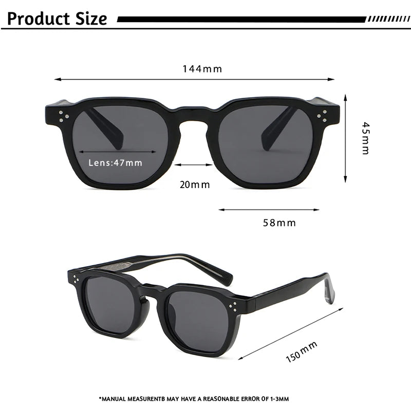 CATERSIDE Retro Punk Men Sunglasses Small Frame Square Personalized Design Sun Glasses Women Travel Party Business Festival Gift