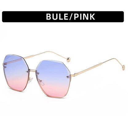 Brand Design 2024 Fashion New Polygonal Metal Sunglasses Retro Ladies Glasses Classic Trend Luxury Driving Travel Eyewear