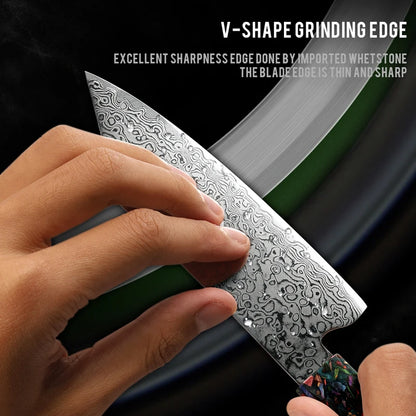 Grandsharp 5.5 inch Japanese Bunka Kitchen Knife 67 Layers Damascus Steel Chef Knives Fruit Meat Vegetables Cutter Cooking Tools