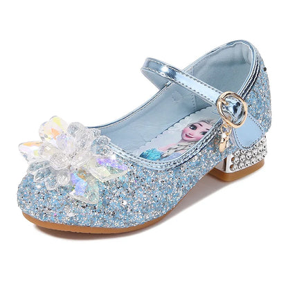 2024 Spring New Children's Shoes Ice And Snow Romance Princess Elsa Shoes Girl's Fashion Sandals Crystal Princess Shoes