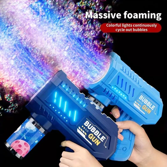 Fully Automatic Bubble Gun Rocket Bubbles Machine Automatic Blower with Bubble Liquid Toy for Kids Beach Outdoor Bubble Gifts