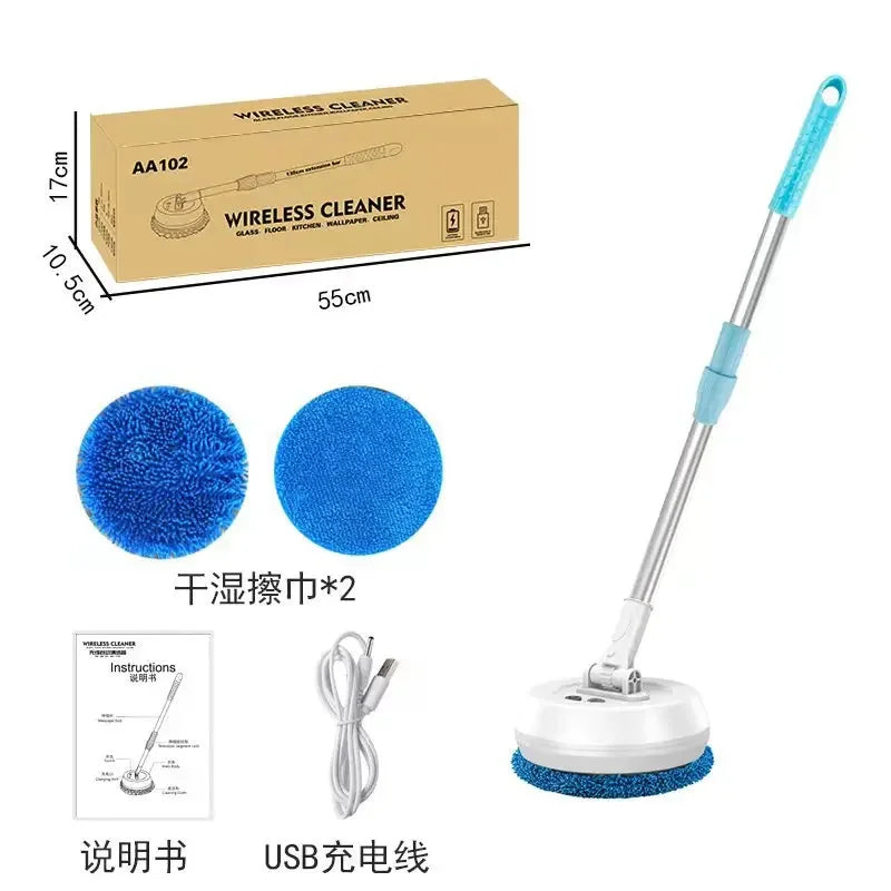 Wireless Electric Spin Mop Cleaner Automatic 2 in 1 Wet & Dry Home Cleaner Car Glass Ceiling Door Windows floor scrubber machine