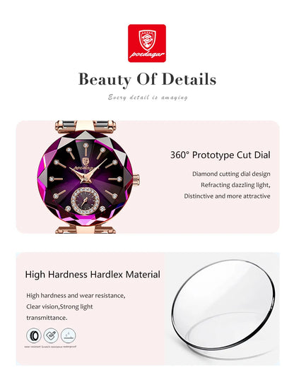 POEDAGAR Luxury Elegant Ladies Wristwatch Waterproof Stainless Steel Watch for Woman Simple Casual Dress Women's Quartz Watches