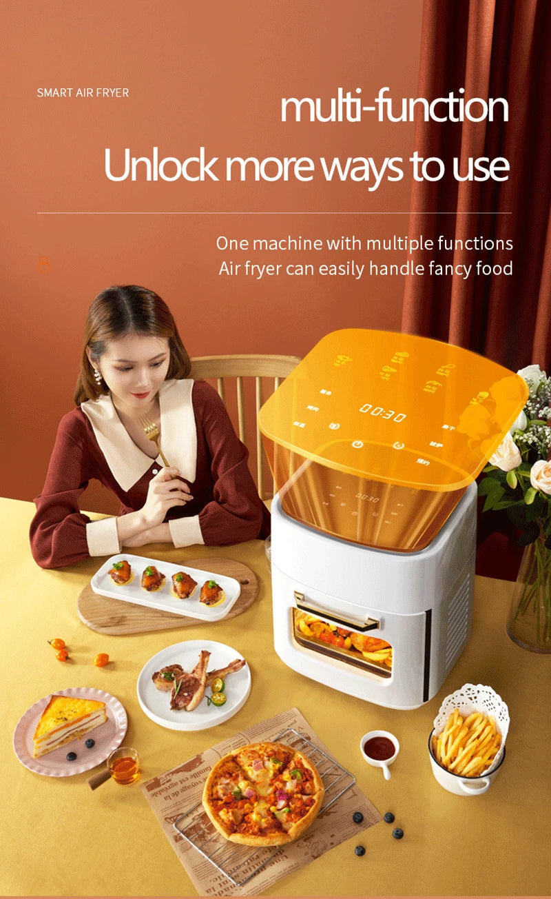 15L Multifunction Digital Air Fryer Without Oil Electric Oven, Dehydrator, Air Fryer with LED Touch Panel Large Display Window