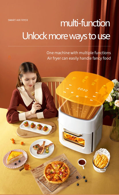 15L Multifunction Digital Air Fryer Without Oil Electric Oven, Dehydrator, Air Fryer with LED Touch Panel Large Display Window