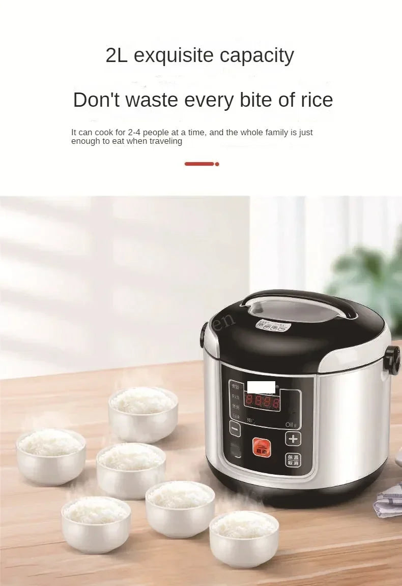 2L Electric Mini Rice Cooker MultiCooker Portable Car Rice Cooker 12V 24V Cooking Machine For Car and Truck