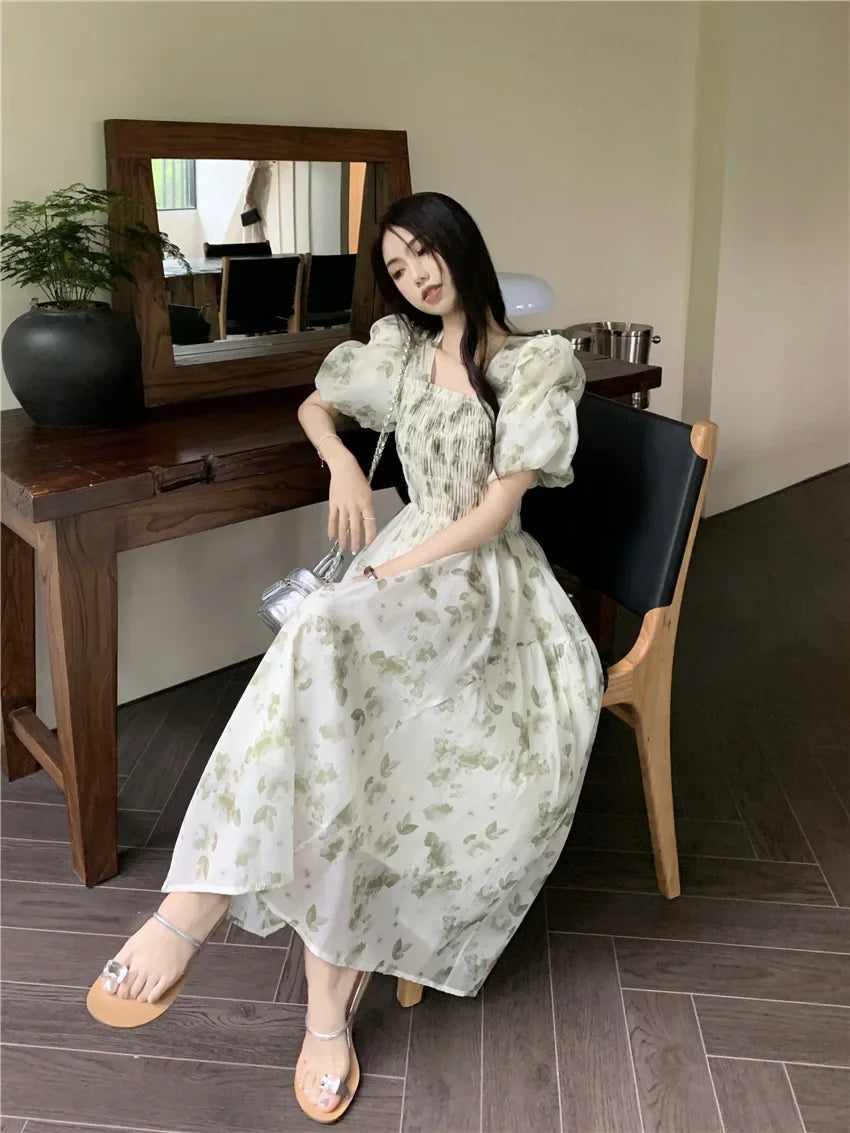 2024 Summer New Women's Student White Pile Up Skirt Umbrella Skirt High Waist Medium Length A- Line Skirt Long Dress