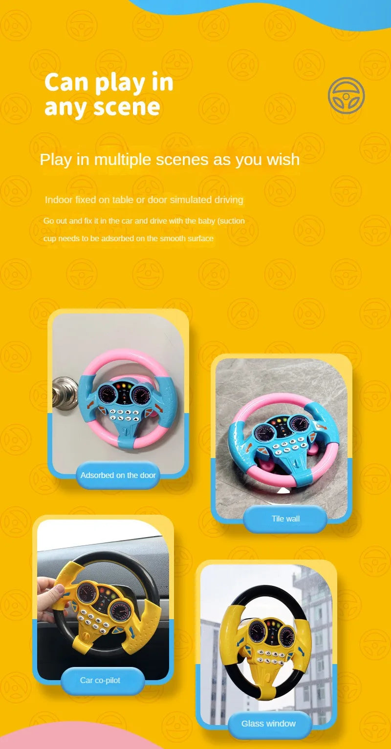 Infant Shining Simulation Steering Wheel Toys Children's Toy Kids Early Education Copilots Stroller Steering Wheel Vocal Toys