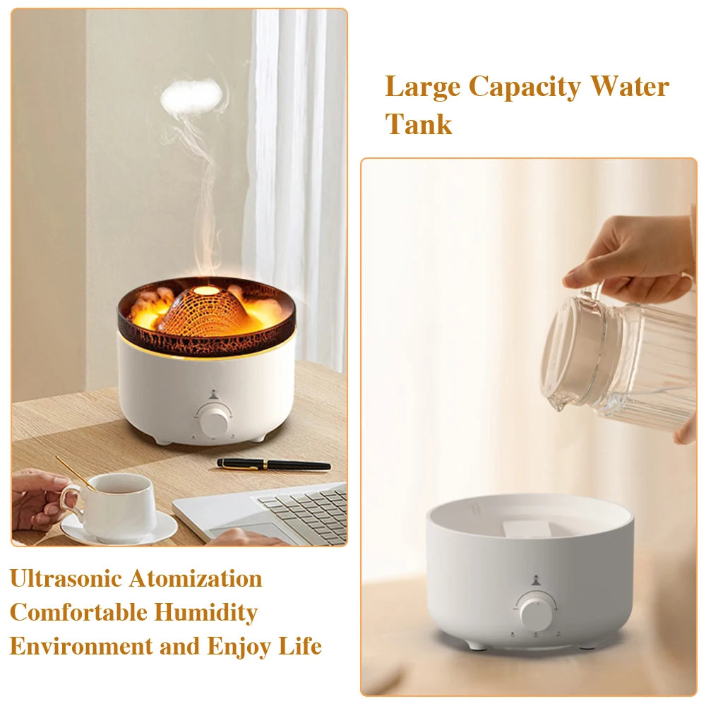 Jellyfish Volcano Fire Flame Aroma Air Humidifier Diffuser Essential Oil Electric Smell for Home Perfume Cool Mist Maker