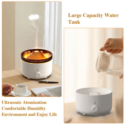 Jellyfish Volcano Fire Flame Aroma Air Humidifier Diffuser Essential Oil Electric Smell for Home Perfume Cool Mist Maker