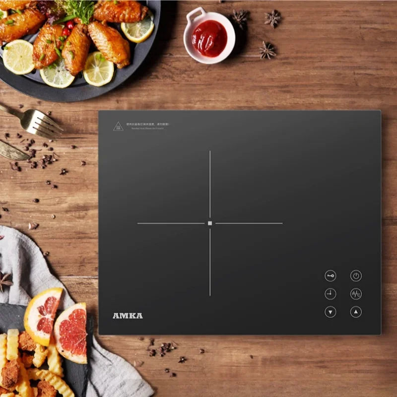 Amka 220V 2200W Bulit-in Hobs Single Cooker Induction Cooker Touch Control Intelligent Induction Cooktop Ultra-thin Panel