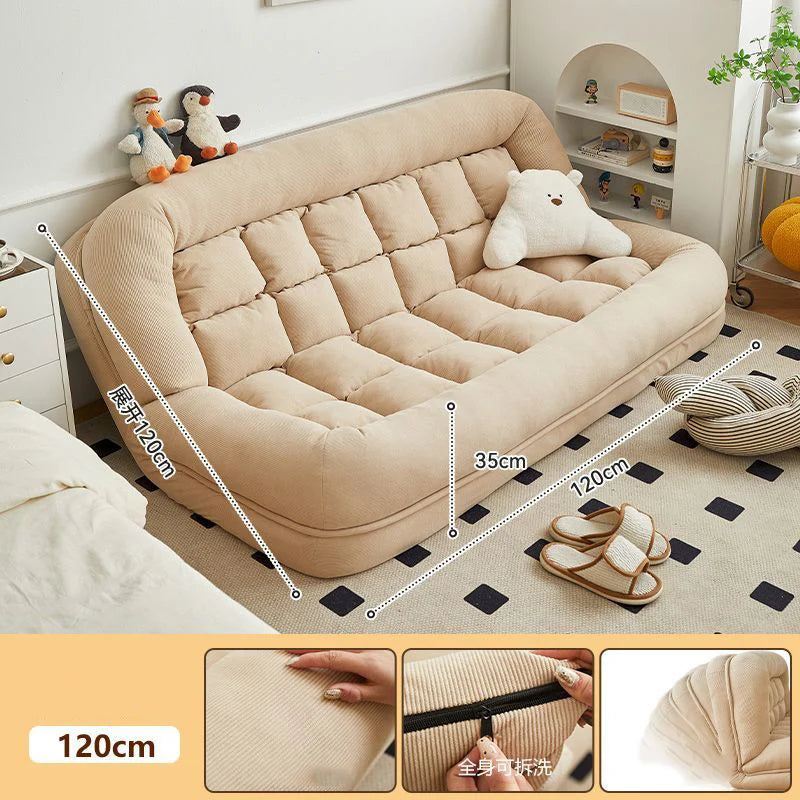 Folding Sofa Angle Adjustable Sofa Bed Sleepable Bedroom Living Room Leisure Chair Recliner Tatami Seating Furniture